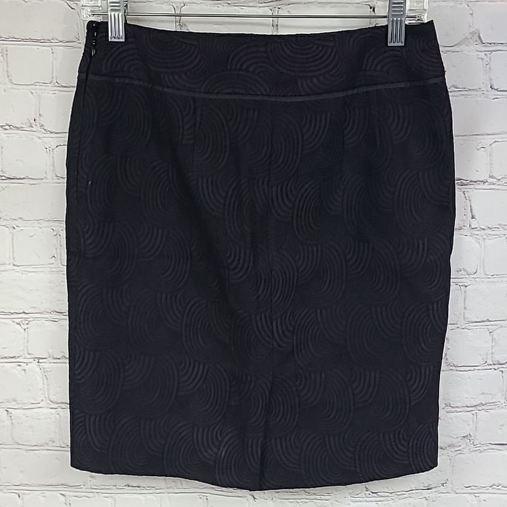 Ann Taylor Deep Purple Wool Blend Embroidered Circles Tailored Pencil Skirt -0 - Picture 6 of 10